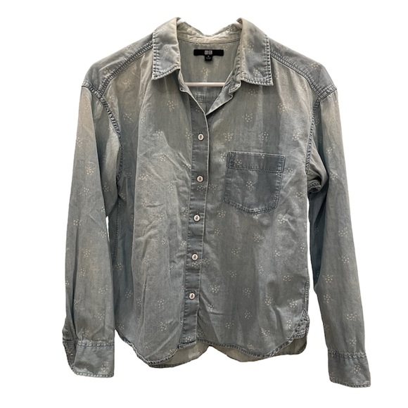 !! BUNDLE !! 2button down shirt / Uniqlo / size M / green, light blue - Picture 4 of 5